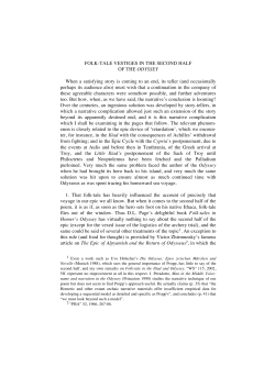 FOLK-TALE VESTIGES IN THE SECOND HALF OF THE ODYSSEY