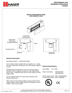 2942 Magnetic Lock Installation Instructions