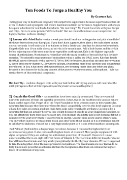 Ten Foods To Forge a Healthy You