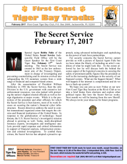 The Secret Service February 17, 2017 Tiger Bay Tracks