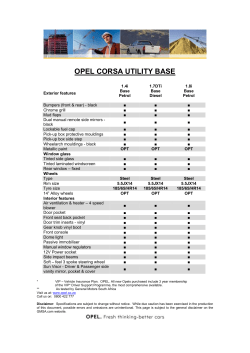 OPEL CORSA UTILITY ALL SPECIFICATIONS