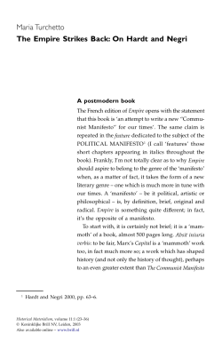 The Empire Strikes Back: On Hardt and Negri