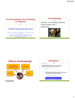 Overreaching and overtraining in athletes