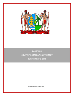 COUNTR PA RY COOP SURINAM HO/WHO PERATIO ME 2012
