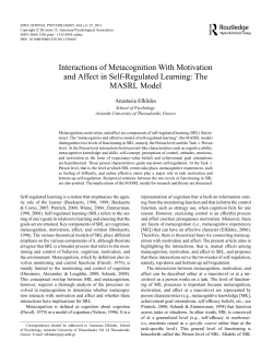 Interactions of Metacognition With Motivation and Affect in Self