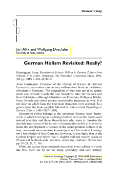 German Holism Revisited: Really?