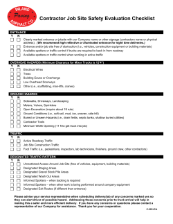 C-225 Contractor Job Site Checklist - Inland