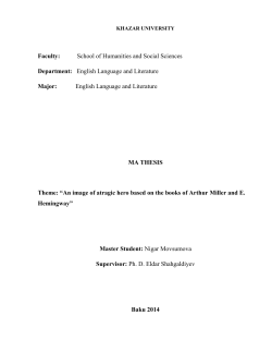 Nigar Movsumova-An image of the tragic Hero