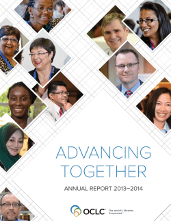 ADVANCING TOGETHER: Annual Report 2013&ndash;14