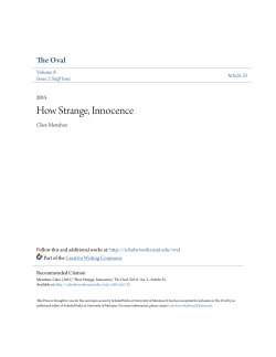 How Strange, Innocence - ScholarWorks @ UMT