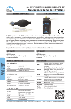 QuickCheck Bump Test Systems - Critical Environment Technologies