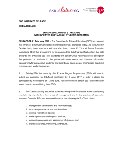 Enhanced EduTrust Standards with greater emphasis on student
