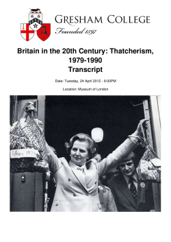 Britain in the 20th Century: Thatcherism, 1979