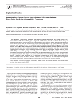 Assessing Non&ndash;Cancer-Related Health Status of US Cancer