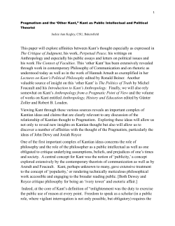 This paper will explore affinities between Kant`s thought