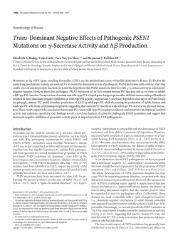 Trans-Dominant Negative Effects of PathogenicPSEN1 Mutations on
