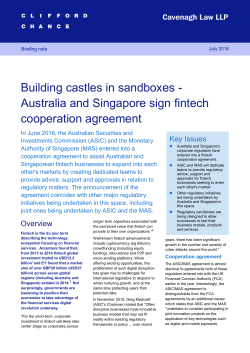 Building castles in sandboxes - Australia and Singapore sign fintech