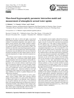 Mass-based hygroscopicity parameter interaction model and
