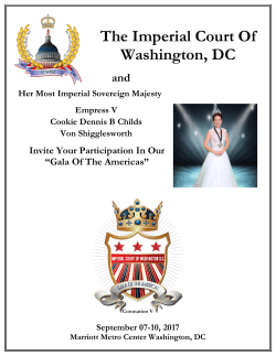Coronation VI Sponsorship Guide - Imperial Court of Washington DC
