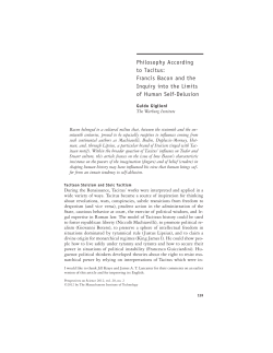 Philosophy According to Tacitus: Francis Bacon and the Inquiry into