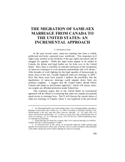 the migration of same-sex marriage from canada to the united states