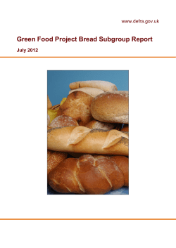 Green Food Project Bread Subgroup Report