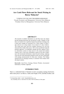 Are Cash Flows Relevant for Stock Pricing in Bursa Malaysia?