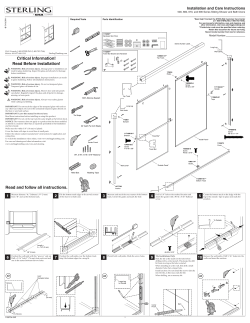 Critical Information! Read Before Installation