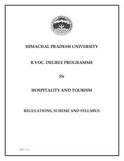 Syllabus B.VOC. DEGREE PROGRAMME IN HOSPITALITY AND