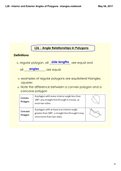 L26 - Interior and Exterior Angles of Polygons changes.notebook