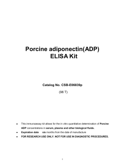 Porcine adiponectin(ADP) ELISA Kit