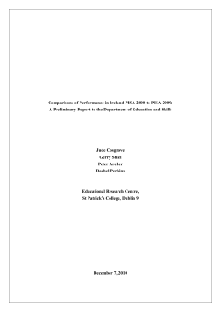 Comparisons of Performance in Ireland PISA 2000 to PISA 2009: A