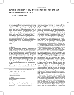 Numerical simulation of fully developed turbulent flow and heat