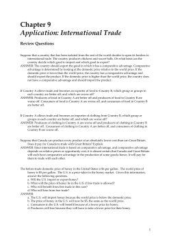 Chapter 9 Application: International Trade