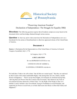 The Declaration of Independence: The Struggle for Equality DBQ