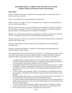 SHCTC Wellness Policy - Southern Hills Career and Technical Center
