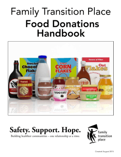 Family Transition Place Food Donations Handbook