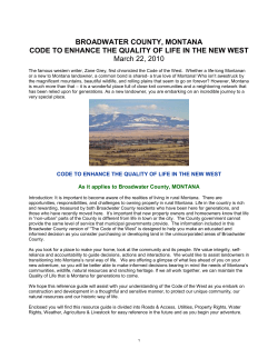 Code to Enhance the Quality of Life in the West