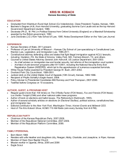 kris w. kobach - Kansas Secretary of State