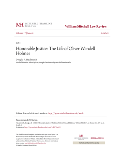 Honorable Justice: The Life of Oliver Wendell Holmes