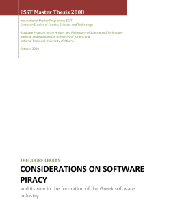 Considerations on Software Piracy and its Role in the Formation of