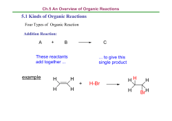 5.1 Kinds of Organic Reactions H H H H + H