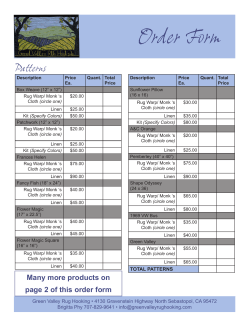 Order Form - Green Valley Rug Hooking