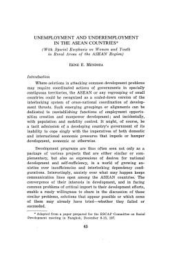 Unemployment and underemployment in the ASEAN countries