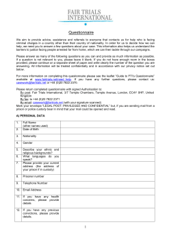 FTI Questionnaire - Fair Trials International