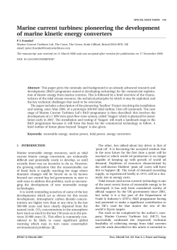 Marine current turbines: pioneering the development of marine
