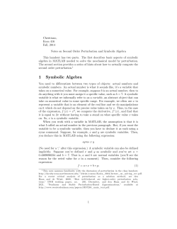 1 Symbolic Algebra