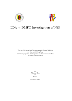 LDA + DMFT Investigation of NiO - Physik Uni
