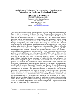 An Epitome of Indigenous Pan-Africanism: Jomo Kenyatta