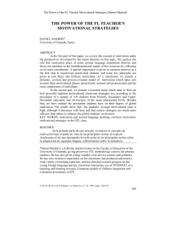 the power of the fl teacher`s motivational strategies